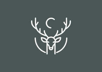 Deer head line logo for elegance, nature connection, and noble character.