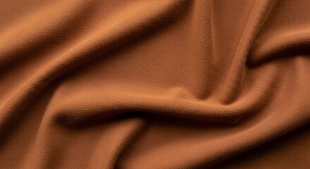Clay brown suede fabric with matte finish and organic folds, desert-inspired soft texture photography