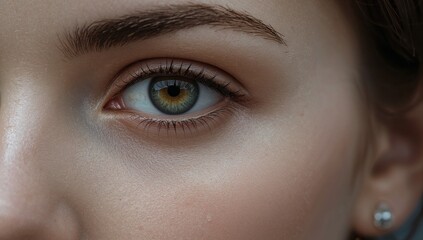 Fototapeta premium Close-up of a human eye with detailed iris