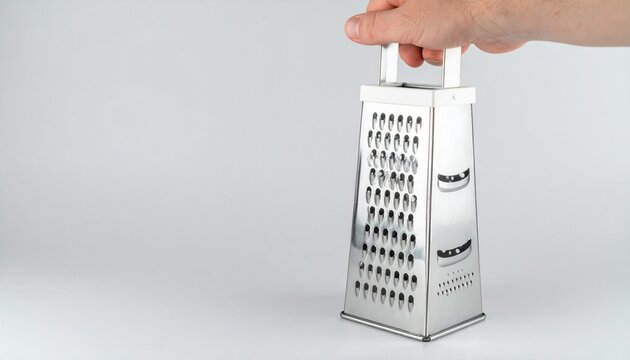 Grater for vegetables on a white background. Kitchen grater close-up. - Powered by Adobe