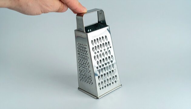 Grater for vegetables on a white background. Kitchen grater close-up.