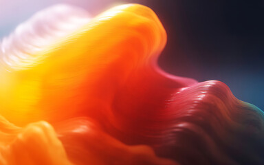 Abstract Flowing Waves of Orange Yellow and Red Hues