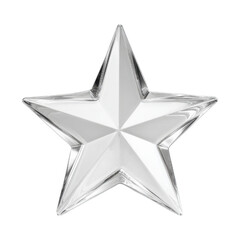 Obraz premium Gleaming faceted star object with reflective surface shape five, Isolated On White, Png Transparent, Cut Out