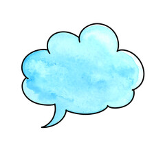 水彩ふきだし　イラスト