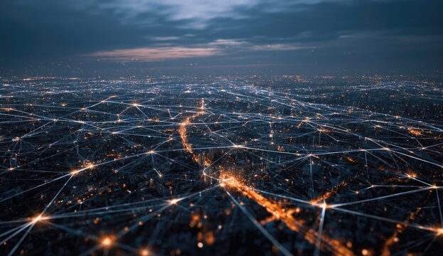 City network at dusk