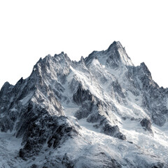 Obraz premium Majestic snowy mountain range under clear sky showcasing rugged peaks and pristine white landscape