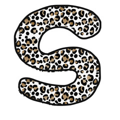 Cheetah print doodle font letter s