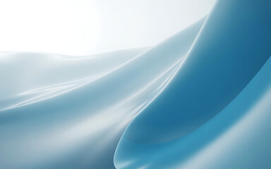 Naklejka premium Soft Blue and White Abstract Fabric Waves background