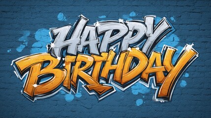 Happy birthday graffiti design
