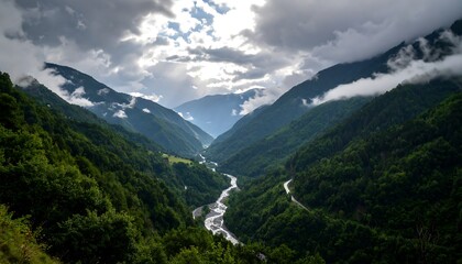Obraz premium Verdant valley landscape