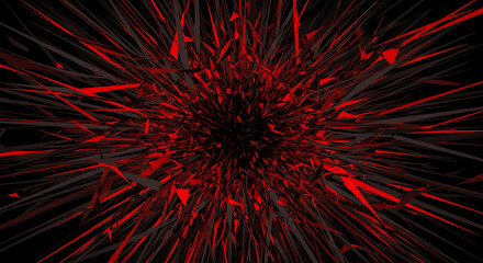Crimson Burst: Abstract Explosion of Red and Gray