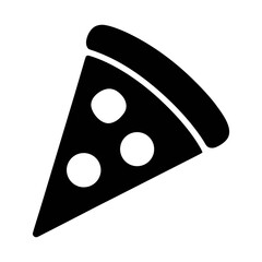 Pizza slice icon vector illustration of italian food with pepperoni topping for restaurant menu