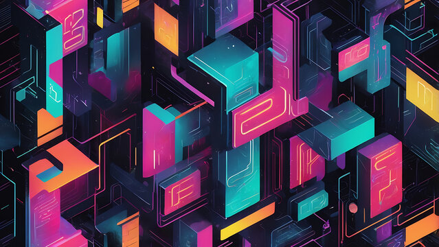 Futuristic Acrylic Texture and Type Grid