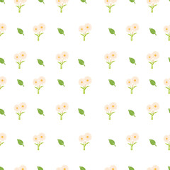 Seamless Pattern of Daisies on Black Background