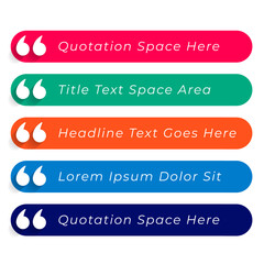 set of stylish quotation mark element template for web communication
