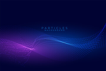 bright and shiny tech particle abstract background in wavy style