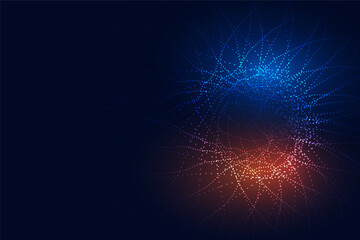 abstract and futuristic techno glowing particle array backdrop for data visualization