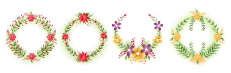 collection of lovely floral frame background for wedding invitation design