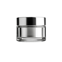 Elegant Silver and Clear Cosmetic Jar Mockup for Skincare or Beauty Product