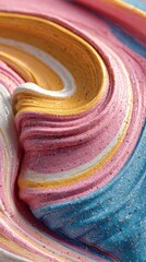 Swirling, multicolored, textured substance