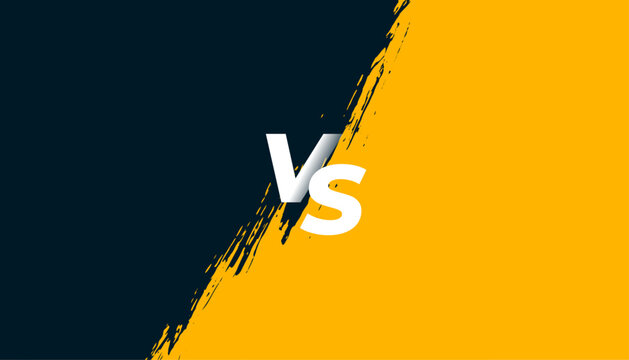 yellow and blue versus duel rival clash banner in grungy style