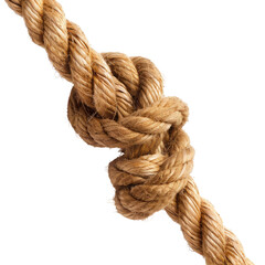 Close-up of a complex knot in light brown rope (1)