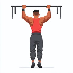 Naklejka premium Overcoming the PullUp Challenge A Beginners Struggle and the Path to Success