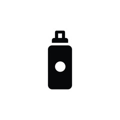 Obraz premium Simple black icon of a spray bottle with a circular label