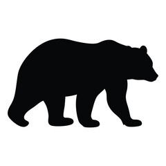 Fototapeta premium Black bear silhouette vector illustration for wildlife animal nature and forest design project