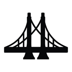 Golden gate bridge san francisco california landmark silhouette vector illustration graphic design icon