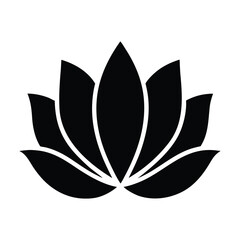 Download black lotus flower vector illustration for logo design and graphic design projects today