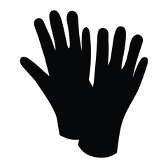 Black gloves silhouette vector image for winter protection and safety hand wear accessory design