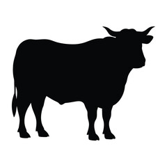 Download black silhouette of beef cattle vector illustration for farm animal design and decoration needs