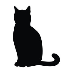 Black cat silhouette vector illustration for halloween decoration and pet design projects graphic asset