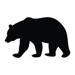 Fototapeta premium Black bear silhouette vector illustration for wildlife animal nature and mammal designs graphic art