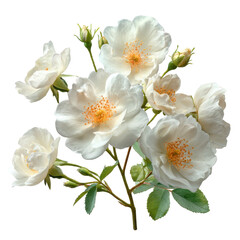 Obraz premium White blooming flowers in a natural arrangement showcasing delicate petals and vibrant details in spring