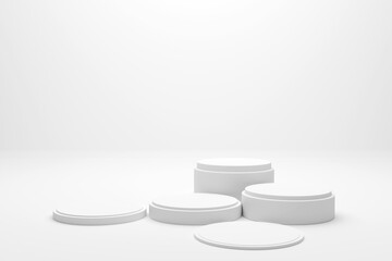 white podium on white background
