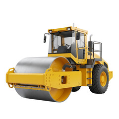 Fototapeta premium yellow bulldozer isolated on white