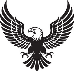 Obraz premium Eagle flying with spread wings vector illustration