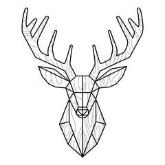 vector illustration of deer wood icon 