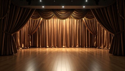 Fototapeta premium Grand stage drapes, elegant interior