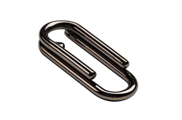 Obraz premium simple paper clip, black in color, isolated on a white background.