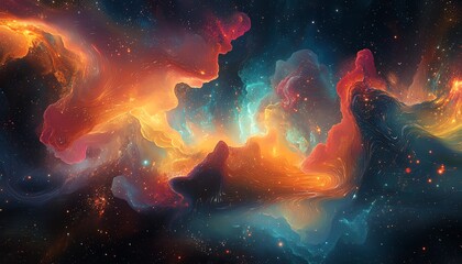 Abstract concept of planning and imagination success, dynamic flow of ideas, vibrant paths, creative thought symbols, highdetail inspirational artwork