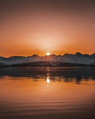 sunset over the lake