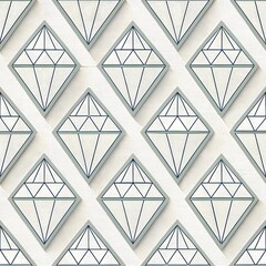 Minimalistic 3D diamond shapes in beige grid layout.










