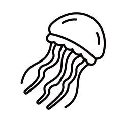 silhouette image of a jellyfish with a transparent background