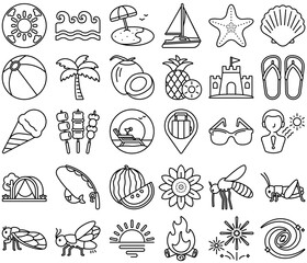 Obraz premium ICON Pack_Detailed Outline_Summer