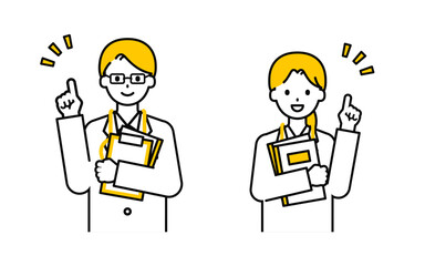 シンプルな医師の男女_気づき