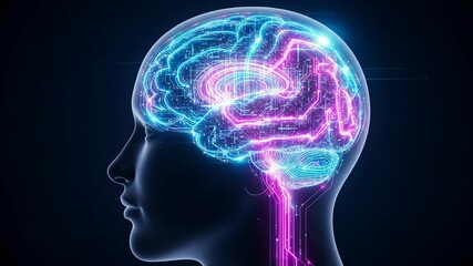 Digital Brain Anatomy Visualization of Neural Pathways - Powered by Adobe