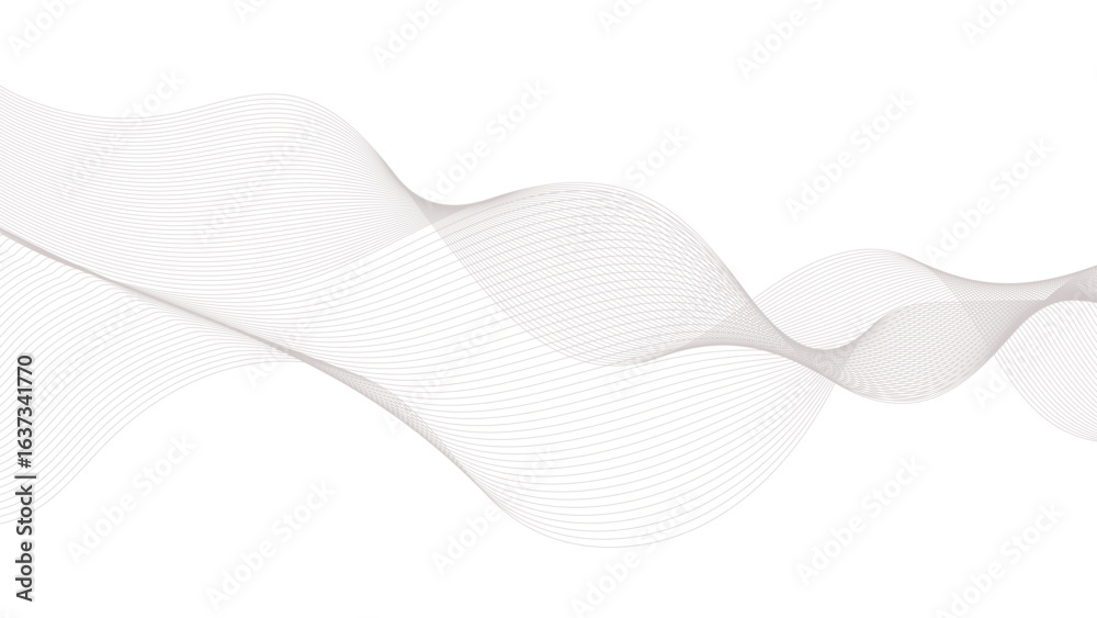 Wall mural abstract grey wavy lines background. abstract grey smooth element swoosh speed wave modern.